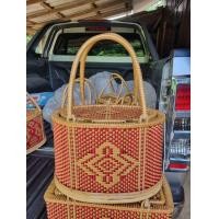 ราคา ตะกร้าหวายเทียมลายดอก มีฝาปิด ตะกร้าหวายไปวัด ตะกร้าหวายของฝาก (20821171713)