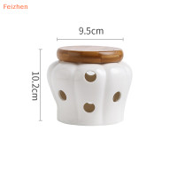 ราคา Feizhen โหลเก็บกระเทียมเซรามิกสีขาวพร้อมฝาปิดโถเก็บทรงกลวงขวดขิงกระเทียมตะเกียงเทียนกล่องลูกอมในครัวเรือน (22246330275)