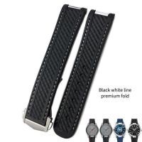 ราคา 20mm Rubber Silicone Watch Strap Fit For Omega Seamaster 300 AT150 Aqua Terra Ultra Light 8900 Steel Buckle Watchband Bracelets (19704199068)