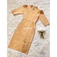 ราคา N518 ชุดเดรสผ้าไหมญี่ปุ่น ทรงเดรสจิตรดา ผ่าหน้าคอจีนแขนศอก (22355270467)