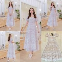 ราคา ป้าย Love Ladyเดรสลูกไม้ปักลายสวยๆทรงเจ้าหญิง แขนพอง งานอลัง งานตามหา สวยมากใส่ออกงาน งานแต่ง ไปวัด (22029257960)