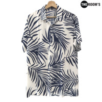 ราคา เสื้อฮาวายสีพื้นขาว ลายใบกรมท่า (16574458842)