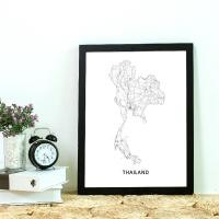 ราคา พิมพ์ผ้าใบแผนที่ประเทศไทย ภาพศิลปะผนังสีดำและขาวสไตล์โมเดิร์นพร้อมทางหลวงประเทศสำหรับตกแต่งบ้าน 0311 (21498279655)
