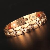 ราคา ครอบงำผู้ชายสร้อยข้อมือเหล็กไทเทเนียมเพชรชุบแม่เหล็กเพื่อสุขภาพเครื่องประดับสแตนเลส (128889032)