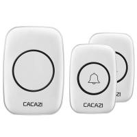ราคา CACAZI กริ่งประตูไร้สาย A10 2เครื่องส่งสัญญาณ1ตัวรับสัญญาณ100 240V กันน้ำ300ม กระดิ่งประตูบ้าน38กริ่งประตู (17647397147)