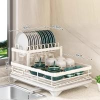 ราคา JJT ชั้นวางท่อระบายน้ำสำหรับชั้นวางของในห้องครัวชั้นวางจานชั้นคว่ำจานสำหรับเก็บจานสแตนเลสที่วางแก้วชั้นวางของในห้องครัวอ่างล้างจานด้านบน (21422558622)