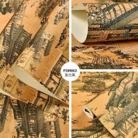 ราคา Chinese Classical Qingming Riverside Wallpaper Chinese Wind WallPaper Study Teahouse PVC Waterproof Printing Wallpaper W83 (20180655794)