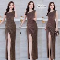 ราคา Dress ชุดราตรี ออกงาน ไปงานแต่ง 1351 ผ้ากลิตเตอร์ (21995311870)