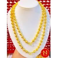 ราคา สร้อยคอลายเม็ดประคำฉลุ จิกเพชรตัดลาย ขนาด10 มิล น้ำหนัก5บาท มี2ความยาว 20นิ้ว 24นิ้ว ทองชุบ ทองหุ้ม สวยเสมือนจริง นพคุณห้างทอง (19568470464)