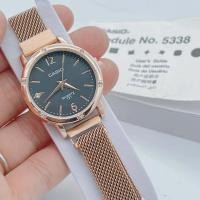 ราคา ใหม่ล่าสุด นาฬิกาข้อมือผู้หญิง นาฬิกาแฟชั่น casio สีใหม่ หน้าปัดขอบเพชร ขนาด 36 มม กันน้ำได้ สายแม่เหล็ก ไม่ต้องตัดสายสวมใส่ง่าย ฟรี ถ่านสำลอง (21597797549)