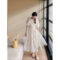 ราคา ชุดเดรสขาวยาว ผ้าฉลุลูกไม้งานปักที่คอปก งานป้าย มีซับในอย่างดี สวยหรูดูดีมากๆค่ะ พร้อมส่ง (22042871118)