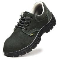 ราคา safety shoes รองเท้าเซฟตี้ หุ้มข้อ หนังกลับ หนังแท้ รองเท้าหัวเหล็ก พื้นเสริมเหล็ก รองเท้า เซฟตี้ สีเขียวทหาร (22523015933)