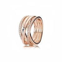 ราคา 100 Authentic Pandora Rose Gold Intertwined Ring JZ1002 (21173234966)