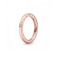 ราคา 100 Authentic Pandora 14k Rose Gold Plated Logo Hearts Ring JZ1003 (21173399076)