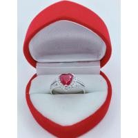 ราคา แหวนเงินแท้พลอยสีแดงทับทิมทรงหัวใจเงินแท้ 92 5 (17442256859)