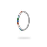 ราคา Titanium Rainbow CZ Slim Clicker Hoop 1 ชิ้น (22051265027)