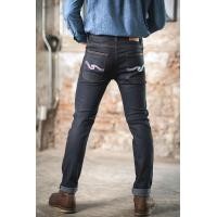 ราคา Lvis club กางเกงยีนส์ชาย ขากระบอกเล็กกึ่งเดฟผ้ายืด กระดุม ปักทอง ผ้าดิบล้างน้ำ ไซค์ 28 42 (7170514538)