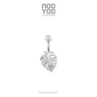 ราคา NooYoo จิวสะดือสำหรับผิวแพ้ง่าย MONSTERA with Crystal Banana Surgical Steel (22286176183)