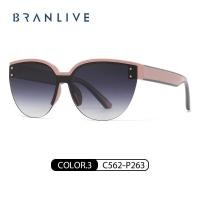 ราคา 420BRANLIVE DC Big Frame Black Sunglasses Women แว่นตากลม (21703317479)