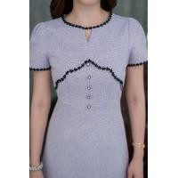 ราคา เดรสผ้าแจ็คกาดพรีเมียม ดีไซน์สวย ชุดด้านหน้าเย็บเป็นเสื้อครอปคลุม ใช้ลูกไม้ดอกเล็กสีดำตัดขอบสวยเด่น แต่งกระดุมช่วงอก สวยหวาน (19998366729)