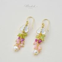 ราคา ต่างหูดอกรัก ห้อยหินหลากสี มุกแท้ หินแท้ ดอกรัก ดอกไม้ไทย ของฝาก ของขวัญ (22571961223)