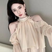 ราคา Free shipping ชุดเดรส เปิดไหล่ ผ้าชีฟอง แฟชั่นฤดูร้อน สําหรับผู้หญิงFree shipping (21975791021)