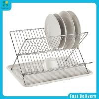 ราคา LanLan Foldable Dish Drying Rack With Drip Tray Stainless Steel 2 Tier Dish Drainer Rack Collapsible Dish Drainer Folding Dish Rack For Kitchen Sink Countertop Cutlery Plates Dishes (21602390203)