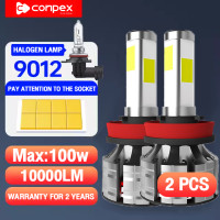 ราคา conpex K9 LED 1คู่ ไฟหน้ารถยนต์ 100w 10000LM แสงสีขาว H1 H3 H4 H7 H11 9005 9006 9012 6500K ไฟหน้ารถยนต์ led h4 9V 30V Lighting Focus หลอดไฟหน้า led ไฟ led h4 หลอดไฟหน้า h7 หลอดไฟ led h7 novsight h4 หล