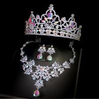 ราคา ชุดเครื่องประดับสตรี สร้อยคอมงกุฎเจ้าสาวประดับพลอยสีเงิน และชุดมงกุฏสามชิ้น (21279046269)