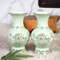 ราคา ขายเป็นคู่ แจกันสีขาวขอบทองเดินเส้นลายดอกบัว กระเบื้องเซรามิคเกรดA หนา เงา สวย มี 2 แบบ (22094413599)