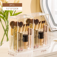 ราคา กล่องเก็บแปรงแต่งหน้า กล่องใส่แปรงแต่งหน้า ที่ใส่แปรงแต่งหน้า มีฝาปิด กล่องเก็บแปรง กันฝุ่น ความจุขนาดใหญ่ กริดแบ่ง (22065216225)