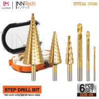 ราคา InnTech ดอกสว่านทรงเจดีย์ ดอกเจาะคว้านรู HSS ชุบไทเทเนียม Step Drill Bits ดอกสเต็ป ดอกสว่าน เจาะ เหล็ก ไม้ พลาสติก อลูมิเนียม ดอกสว่านเจดีย์ (21615485404)