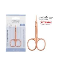 ราคา TITANIA กรรไกรตกแต่งตัดเล็บและหนังกำพร้า Cuticle scissors 9 cm สี RoseGoldGold นำเข้าจากเยอรมันนี Nail Scissors (22157084551)