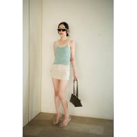 ราคา พร้อมส่ง เสื้อไหมพรมสายเดี่ยวขลิบขอบ ป้ายงานvshop (21631124866)