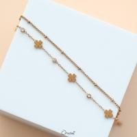 ราคา Lucky clover 14k bracelet ข้อมืองานชุบ 14k สแตนเลส โดนแอลกอฮอล์ได้ ไม่ลอก (18644134096)