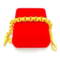 ราคา สร้อยข้อมือทอง ลายผ่าหวาย ยิงทรายตัดลาย น้ำหนัก 3บาท มีขนาดความยาวให้เลือก สินค้าขายดีพร้อมส่ง ชุบเศษทองเยาวราช ชุบทอง 24K (758044221)