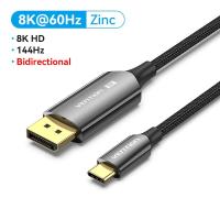 ราคา Vention Type c to displayport cable อะแดปเตอร์ 4K 60Hz 2K 144Hz 1080P 144Hz ตัวแปลงตัวผู้ UHD for SAMSUNG Note10 dex laptop TV สาย DP to usb c adapter converter 1 1 5 2m (22157003557)