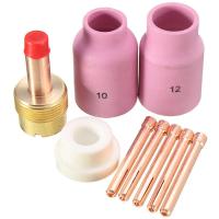 ราคา 9Pcs TIG Welding Torch Large Long Gas Lens Alumina Cup for WP17 WP18 WP26 TIG Collet Bodies Kit Accessories (22053798218)