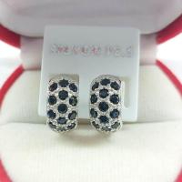 ราคา ต่างหูนิล ต่างหูเงินแท้ 925 ชุบทองคำขาวแท้ ต่างหูแบบล็อค (14538285590)