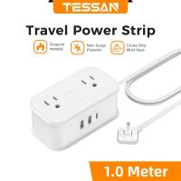 ราคา จัดส่งในกรุงเทพฯ TESSAN ปลั๊กไฟ 4 ช่อง ปลั๊กไฟสำหรับเดินทางพร้อมพอร์ต USB 4 ช่องเสียบ 3 USB Type C 1 ชิ้น ปลั๊กแบบแบน รางปลั๊กไฟ1 0 เมตร เหมาะสำหรับการเดินทาง Power Strip Power Strip Power Strip Powe 
