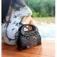 ราคา กระเป๋าสานกระจูด สีดำ ขนาด 9 4 6 นิ้ว บุผ้ามีซิป กระเป่าถือและสะพาย กระเป่าแฮนด์เมด handmade (22382357896)