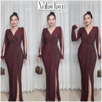 ราคา Dress สวยหรู hisoสุดๆ รุ่น Luxury Vi5039 ผ้ากลิตเตอร์ วิ้งๆ (21380436833)