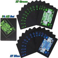 ราคา ชุดไพ่โป๊กเกอร์สีดำไพ่ขอบทอง HDHRT ชุดเล่นโป๊กเกอร์สีเงินสีน้ำเงินบัตรกันน้ำได้เมจิกบัตรของขวัญคอลเลกชัน EHTTR (21294558950)