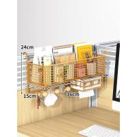 ราคา ชั้นวางของบนโต๊ะทำงานกล่องเก็บของบนโต๊ะสำนักงานอุปกรณ์จัดเก็บของอเนกประสงค์ตะกร้าแขวนบนโต๊ะสำหรับครู (20780963204)