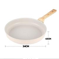 ราคา LuckyLife กระทะหินอ่อน กระทะเคลือบหินอ่อน ฟรีตะหลิวไม้ ก้นแบน กระทะทอด ไม่ติดกระทะ ทำความสะอาดง่าย สำหรับเตาทุกประเภท ขนาด22 24cm กระทะ เทฟล่อน ไม่ติดกะทะ (22539719087)