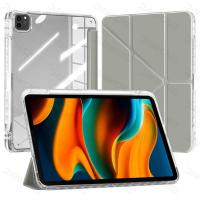 ราคา Y fold Clear iPad Case For 2024 iPad Pro 11 M4Pro 13 M4Air 13 M2iPad Air 11 M2 Air 4 5 10 910th 7 8 9th Generation 10 2Pro 11 Pro 12 9 4 5 6thMini 65 6th Air 2 9 7 Tablet Cover with Pencil Holder (224