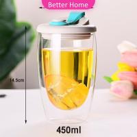 ราคา Better แก้วใสสองชั้น แก้ว แก้วกาแฟ สไตล์ ญี่ปุ่น แก้วน้ำ มีแก้วฝาซิลิโคน Double layer glass cup แก้วทนความร้อน ใส่ได้ทั้งร้อนเย็น (22147017770)