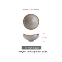 ราคา OMK ภาชนะดินเผาผิวหยาบสไตล์ญี่ปุ่นขอบโค้งชามสลัดชามใส่ผลไม้เซรามิคโบราณ (21805059208)