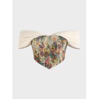 ราคา เสื้อเกาะอกแบบสั้นเข้ารูปแบบปะต่อผ้าชีฟองแจ็คการ์ดแนววินเทจปาดไหล่เซ็กซี่สำหรับสาวแซ่บแบ๊วออเดอร์ออเดอร์ส่งออก (22031698581)