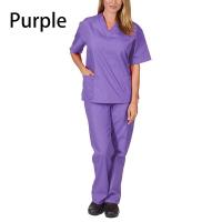 ราคา Tongs Shop Women 2PCS Outfits Solid Color Uniform Set Quick Dry Tops Loose Pants Short Sleeve Nursing Working V neck Nurse Suits (20135646154)
